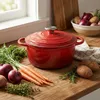 Gusseisen Topf mit Deckel 22cm Rund, Emaillierter Produktbild-Vorschau 1