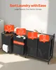 SucceBuy Wäschekorb mit Holztischplatte, Wäschesortierer Produktbild-Vorschau 3
