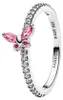 Pandora Ring Glittering Butterfly Pink Silver 194269C02 Náhled obrázku produktu 3