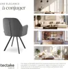 Fauteuil pivotant en velours Lucia, rembourré - gris Voir les images du produit 7