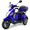 A blue electric scooter with three wheels, shown from a front-diagonal angle against a white background. Produktbild-Vorschau