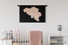 MuchoWow® Wandteppich Wandbehang Karte - Belgien - Rosa Produktbild-Vorschau 2