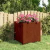 vidaXL Pflanzkübel mit Beinen Rostig 50x50x50 cm Produktbild-Vorschau 2