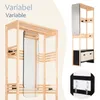 ONVAYA® Garderobenständer mit Spiegel ǀ Beige ǀ Bambus Produktbild-Vorschau 4