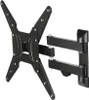 A black TV wall mount with an articulating arm is shown against a white background. Voir les images du produit