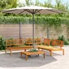 vidaXL 4-tlg. Garten-Sofagarnitur aus Paletten Massivholz Produktbild-Vorschau 2
