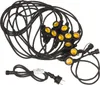 A coiled black string of lights with multiple empty sockets and a plug. Produktbild-Vorschau