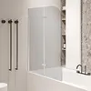 Pevná sprchová zástěna 100x140 cm, skládací panel pro vanu, Náhled obrázku produktu 1