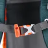 A close-up of a buckle and strap on a backpack. Produktbild-Vorschau