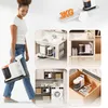 Collage of images showing a woman carrying a cleaning device, and various storage and usage scenarios for the device. Náhled obrázku produktu