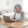 Schlafanzug Onesie Kigurumi Kostüm Verkleidung Grau Produktbild-Vorschau 2