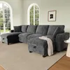 Merax U-Form Ecksofa 4 Sitzer, Chenille Sofa Mit 2 Produktbild-Vorschau 3