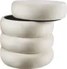 Four cream-colored, round ottomans are stacked on top of each other. Náhled obrázku produktu