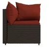 vidaXL Canapé d'angle de jardin avec coussins 2 pcs. Marron Voir les images du produit 5