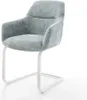 DELIFE Freischwinger Pejo-Flex Chenille Pastellblau Produktbild-Vorschau 1