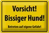 Blechschild Warnschild 30x20cm Vorsicht bissiger Hund Produktbild-Vorschau 1