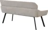 A rear view of a taupe upholstered bench with black legs. Produktbild-Vorschau