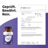 A bottle of Biotin+Zink+Selen capsules is shown next to a certificate of analysis from GBA GROUP. Produktbild-Vorschau