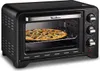 A black Moulinex oven with a pizza inside. Voir les images du produit