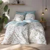 Estella Bio Mako Satin Bettwäsche 135x200 Leia azur Blüten Produktbild-Vorschau 1