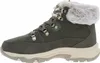 Side view of a single green boot with fur trim. Anteprima dell’immagine prodotto