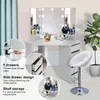 LUCKZON Coiffeuse LED, 112x50x142.5 cm Coiffeuse avec 3 Voir les images du produit 12