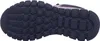 The sole of a black sneaker with pink accents. Voir les images du produit