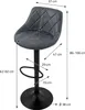 A bar stool with dimensions indicated by measurement lines and text. Produktbild-Vorschau