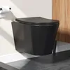 HOROW Mattschwarz Hänge WC Wand Toiletten mit Produktbild-Vorschau 1