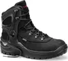 A black high-top work boot with laces and a black sole, shown against a white background. Produktbild-Vorschau