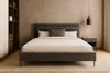 Sofello Polsterbett  Grau aus Velour 160 x 200 cm Schwarze Produktbild-Vorschau 1