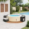 vidaXL Whirlpool-Umrandung Schwarz Poly-Rattan und Produktbild-Vorschau 3