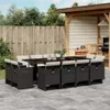 13-tlg. Garten-Essgruppe mit Kissen Schwarz Poly Rattan Produktbild-Vorschau 2