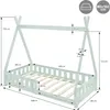 A diagram showing the dimensions of a tipi-style children's bed. Produktbild-Vorschau