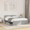 vidaXL Bettgestell mit Kopfteil Betongrau 120x190 cm Produktbild-Vorschau 2