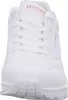 A close-up front view of a white Skechers sneaker. Produktbild-Vorschau