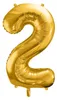 Folienballon Zahl "2", gold, 86cm, 1 Stk. Produktbild-Vorschau 1
