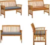 vidaXL Panca da giardino con cuscini 119 cm in legno Anteprima dell’immagine prodotto 1
