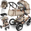 Kiduku Poussette combinée 3 en 1 Beige Voir les images du produit 9