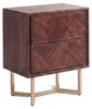 FineBuy Comodino in legno massello di acacia marrone con 2 Anteprima dell’immagine prodotto 6