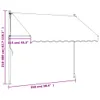 Zaťahovacia markíza krémová 250x150 cm látka a oceľ Náhľad obrázku produktu 11