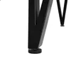 A close-up of the black metal leg of a table with an adjustable foot. Produktbild-Vorschau