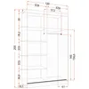 Schwebetürenschrank Kleiderschrank Schrank 120 cm Weiß/Weiß Produktbild-Vorschau 6
