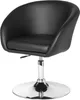 A black leather-look chair with a chrome base and adjustable height. Produktbild-Vorschau