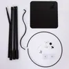 A collection of black components for a stand, laid out on a white background. Anteprima dell’immagine prodotto