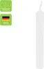 A white candle is shown against a white background, with two green badges on the left side. Náhľad obrázku produktu