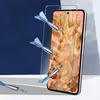 A smartphone screen protector is shown with darts aimed at it, implying durability. The background is split between a dark blue and a light gray/white surface. Produktbild-Vorschau