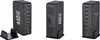 Three views of a black multi-port charging station with a stand. Anteprima dell’immagine prodotto