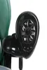 A close-up view of a black control panel with various buttons and icons, attached to a green chair. Produktbild-Vorschau