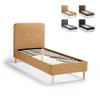 Einzelbett 1 Piazza Nordico Stoff und Holz mit Netz 80x190 Produktbild-Vorschau 2